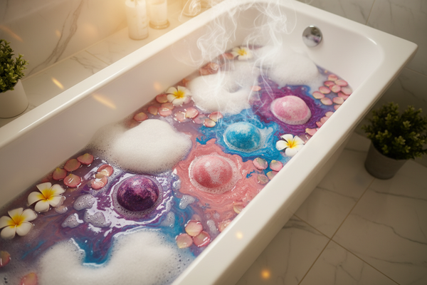bath bombs in tub