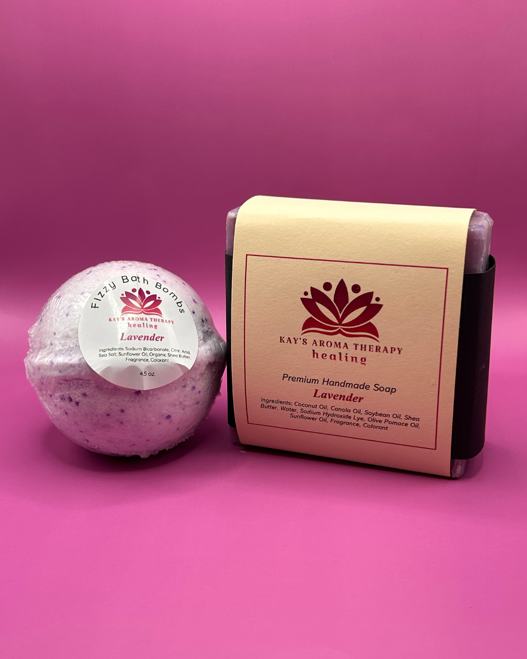 Lavender Bar Soap (5oz) + Lavender Bath Bomb (4.5oz) (Combo)
